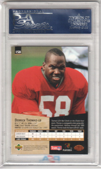 DERRICK THOMAS 1995 Upper Deck SP 158 PSA 10 GEM MINT - CHIEFS - Columbia Hobby - Sports Card Boxes - Toploaders - Card Savers