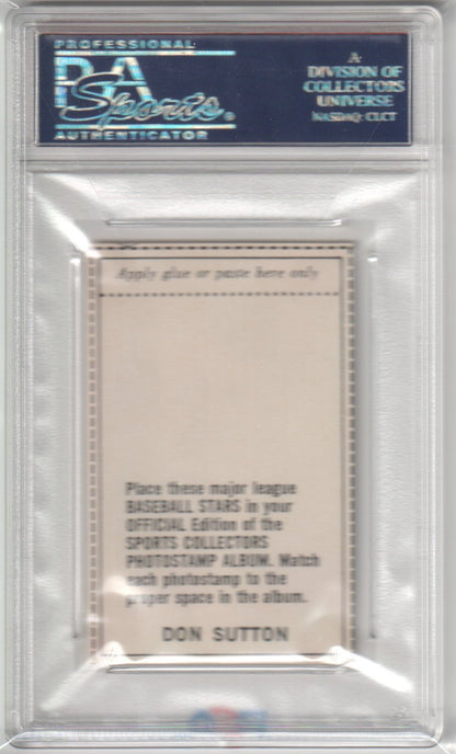 DON SUTTON 1969 MLB Photostamps Hand Cut PSA 8 NM - MT - DODGERS - Columbia Hobby - Sports Card Boxes - Toploaders - Card Savers