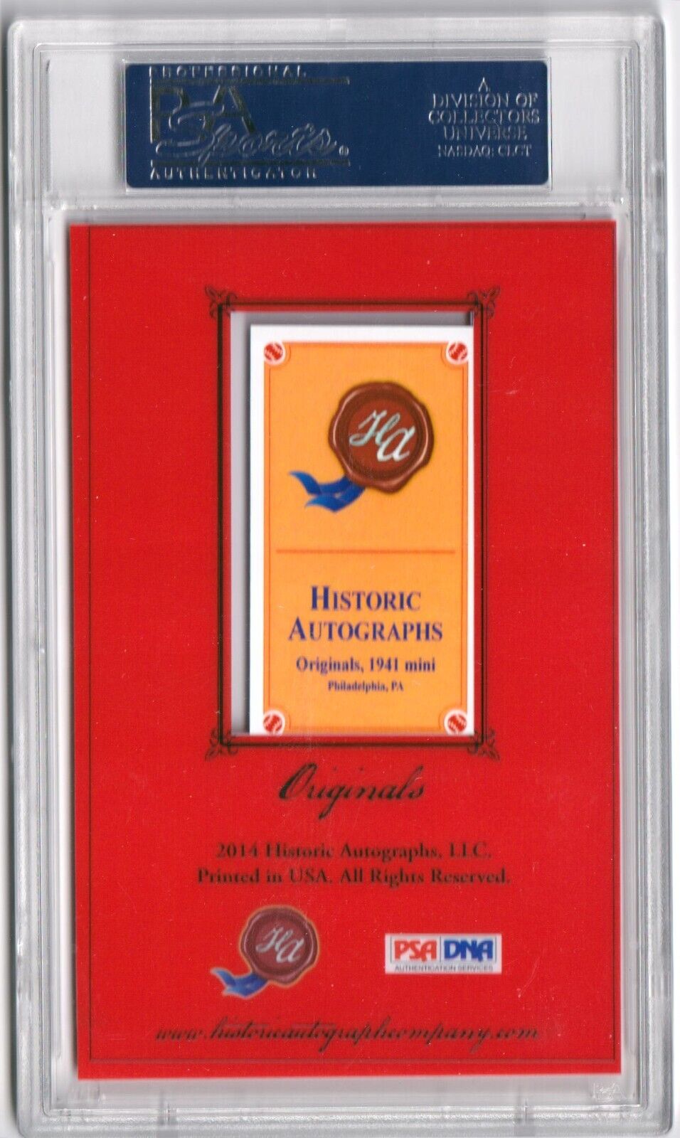 DON SUTTON 2014 HA Originals #44/100 1941 Mini PSA 9 MINT - Columbia Hobby - Sports Card Boxes - Toploaders - Card Savers
