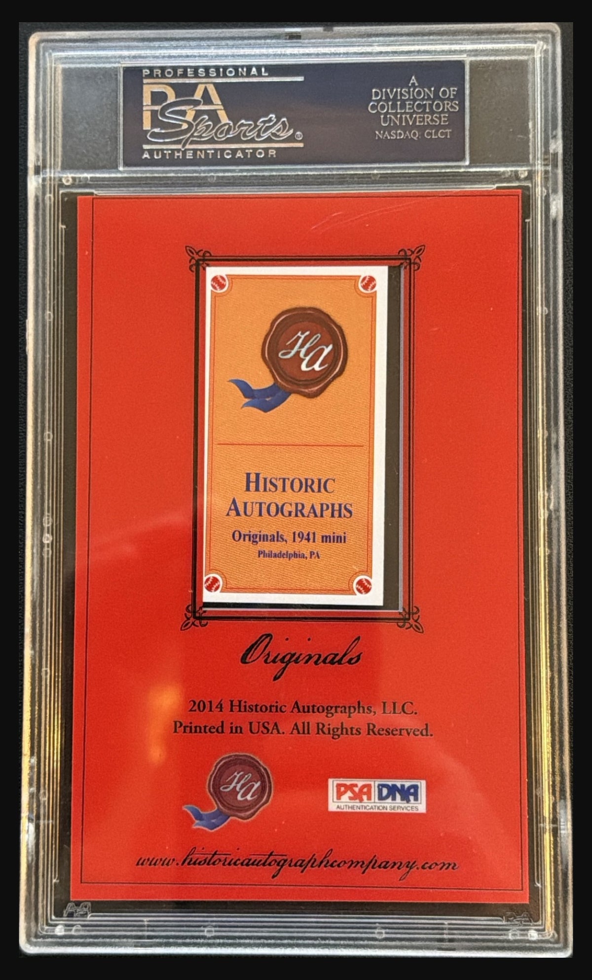 2014 Historic Autographs Originals 1941 Mini Don Sutton autograph #/100 graded PSA/DNA 9 trading card - back