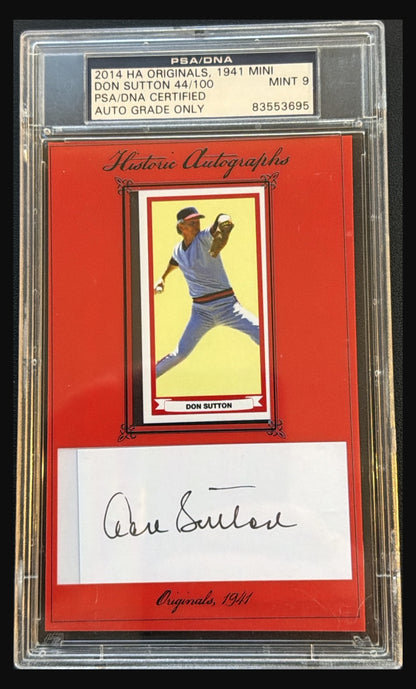 2014 Historic Autographs Originals 1941 Mini Don Sutton autograph #/100 graded PSA/DNA 9 trading card - front