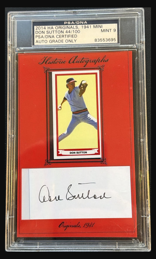 2014 Historic Autographs Originals 1941 Mini Don Sutton autograph #/100 graded PSA/DNA 9 trading card - front