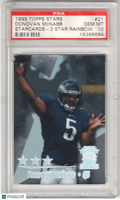 DONOVAN McNABB 1999 Topps Stars Starcards 21 3 Rainbow PSA 10 GEM MINT - Columbia Hobby - Sports Card Boxes - Toploaders - Card Savers
