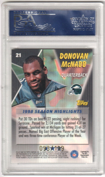 DONOVAN McNABB 1999 Topps Stars Starcards 21 3 Rainbow PSA 10 GEM MINT - Columbia Hobby - Sports Card Boxes - Toploaders - Card Savers