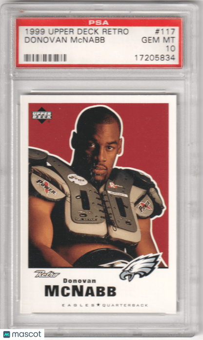 DONOVAN McNABB 1999 Upper Deck Retro 117 PSA 10 GEM MINT - EAGLES - Columbia Hobby - Sports Card Boxes - Toploaders - Card Savers