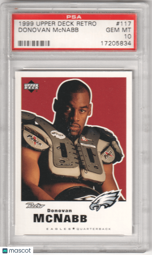 DONOVAN McNABB 1999 Upper Deck Retro 117 PSA 10 GEM MINT - EAGLES - Columbia Hobby - Sports Card Boxes - Toploaders - Card Savers