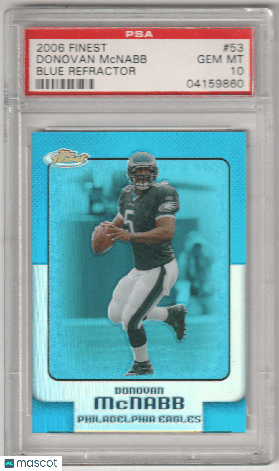 DONOVAN McNABB 2006 Topps Finest 53 Blue Refractor PSA 10 GEM MINT Pop 2 - Columbia Hobby - Sports Card Boxes - Toploaders - Card Savers