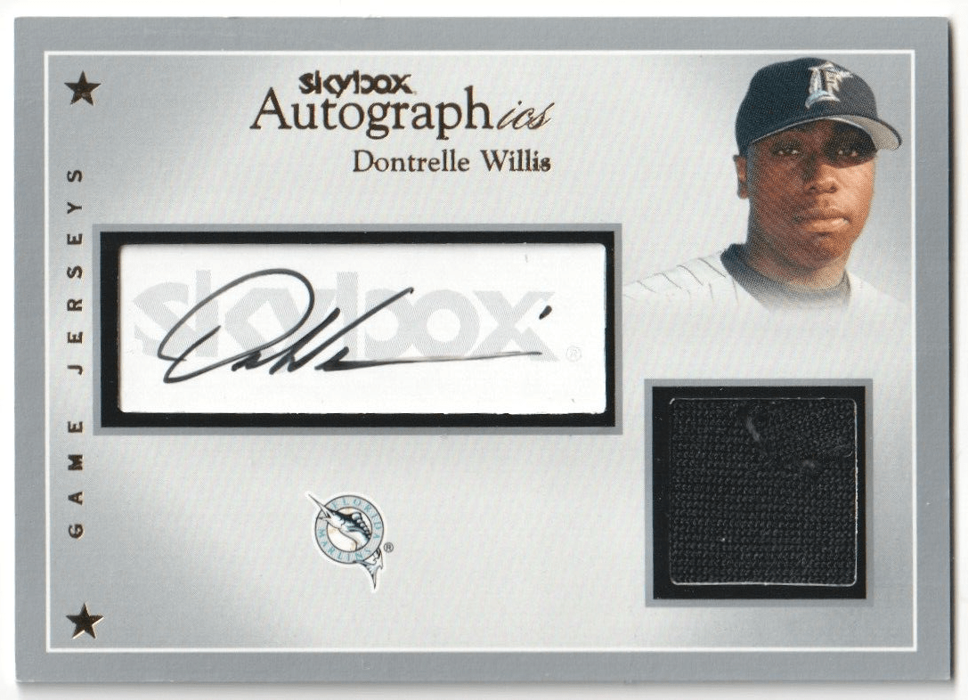 DONTRELLE WILLIS 2004 Skybox Autographix Autograph Auto Jersey #/125 - MARLINS - Columbia Hobby - Sports Card Boxes - Toploaders - Card Savers