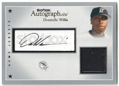 DONTRELLE WILLIS 2004 Skybox Autographix Autograph Auto Jersey #/125 - MARLINS - Columbia Hobby - Sports Card Boxes - Toploaders - Card Savers