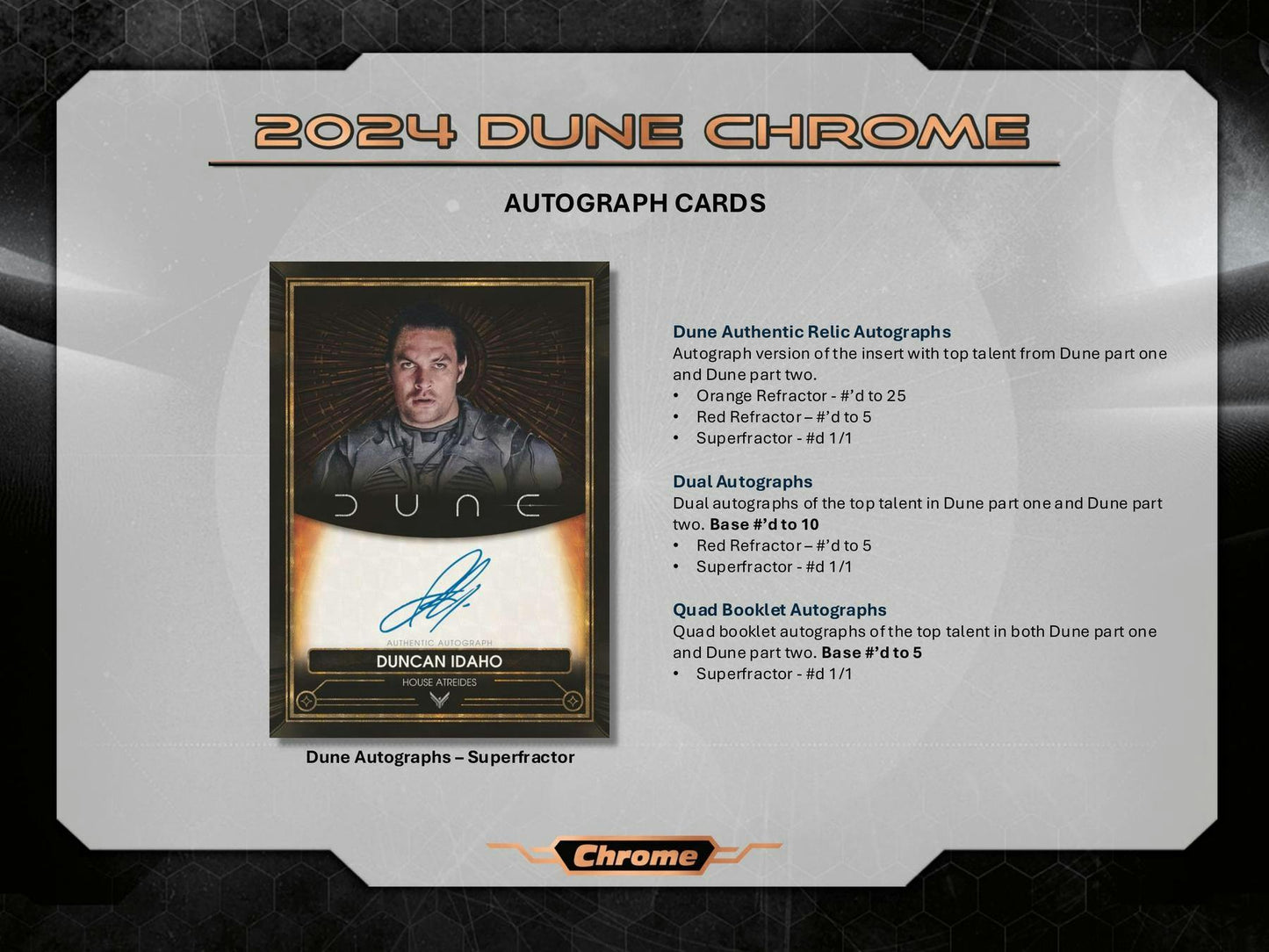 Dune Chrome 7 - Pack Blaster Box (Topps 2024) | Columbia Sports Cards - Columbia Hobby - Sports Card Boxes - Toploaders - Card Savers
