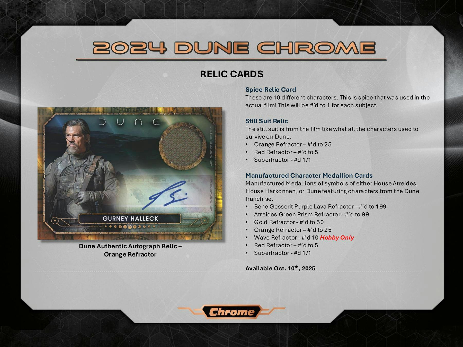 Dune Chrome Hobby Box (Topps 2024) | Columbia Sports Cards - Columbia Hobby - Sports Card Boxes - Toploaders - Card Savers