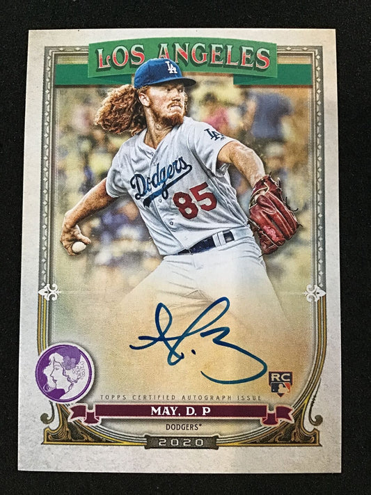 Dustin May 2020 Topps Gypsy Queen RC Auto /99 GQA - TG SP Dodgers - Columbia Hobby - Sports Card Boxes - Toploaders - Card Savers