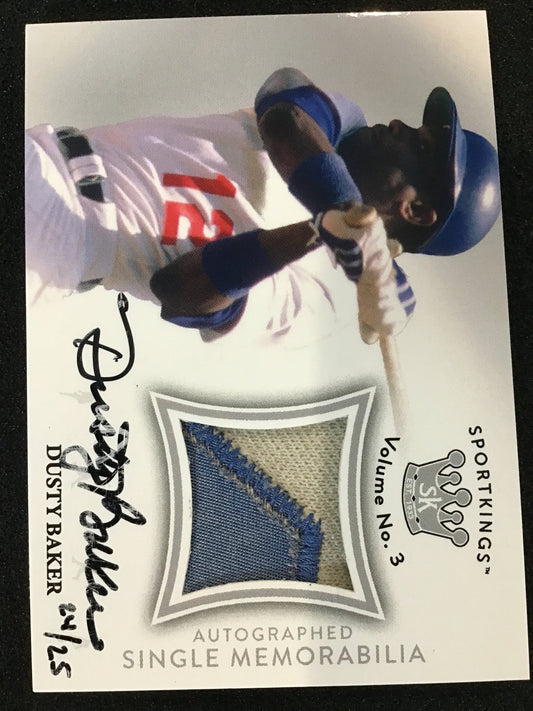 Dusty Baker 2022 Sportkings Volume 3 #AM - DB Silver Patch Auto /25 Dodgers - Columbia Hobby - Sports Card Boxes - Toploaders - Card Savers