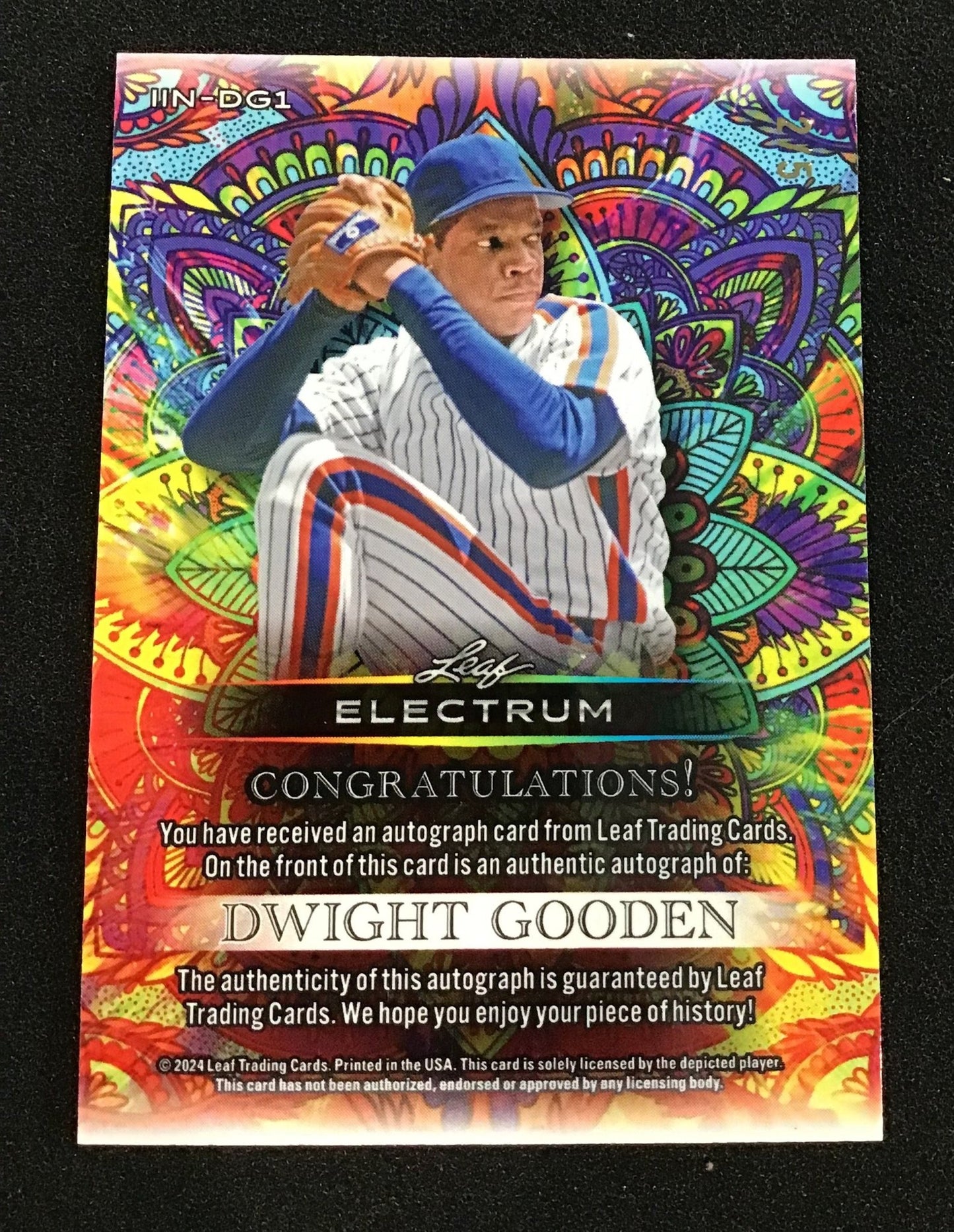 DWIGHT GOODEN 2024 Leaf Electrum Intricate Ink Auto /5 #JIN - DC1 SSP Mets - Columbia Hobby - Sports Card Boxes - Toploaders - Card Savers