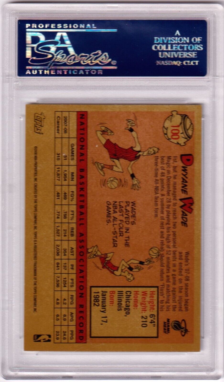 DWYANE WADE 2008 - 09 Topps 1958 - 59 Variation #100 PSA 10 GEM MINT - HEAT - Columbia Hobby - Sports Card Boxes - Toploaders - Card Savers
