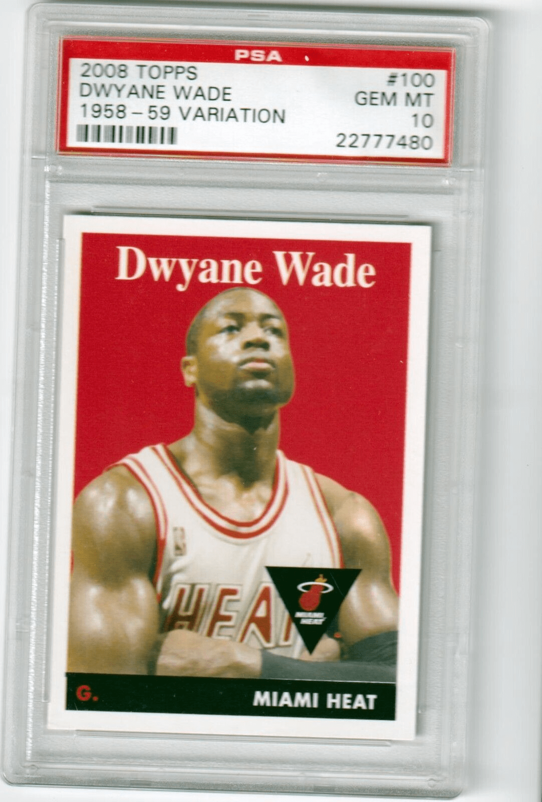 DWYANE WADE 2008 - 09 Topps 1958 - 59 Variation #100 PSA 10 GEM MINT - HEAT - Columbia Hobby - Sports Card Boxes - Toploaders - Card Savers
