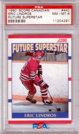 ERIC LINDROS 1990 Score Canadian RC Rookie #440 Future Superstar PSA 8 NM-MT