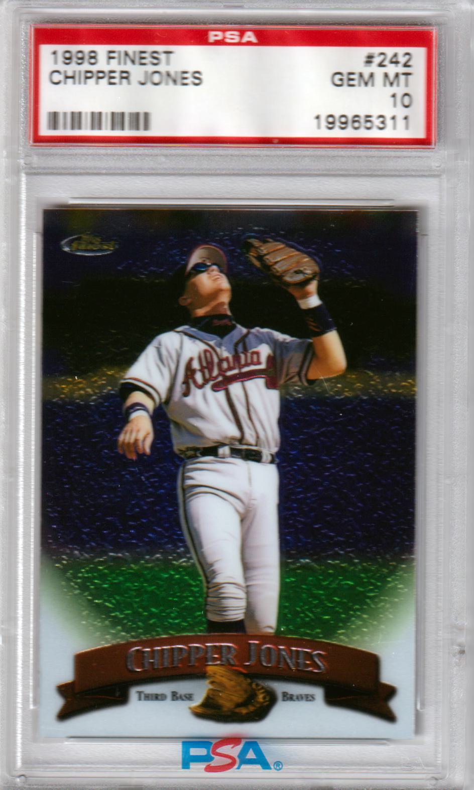 CHIPPER JONES 1998 Topps Finest #242 PSA 10 GEM MINT - BRAVES Pop 21