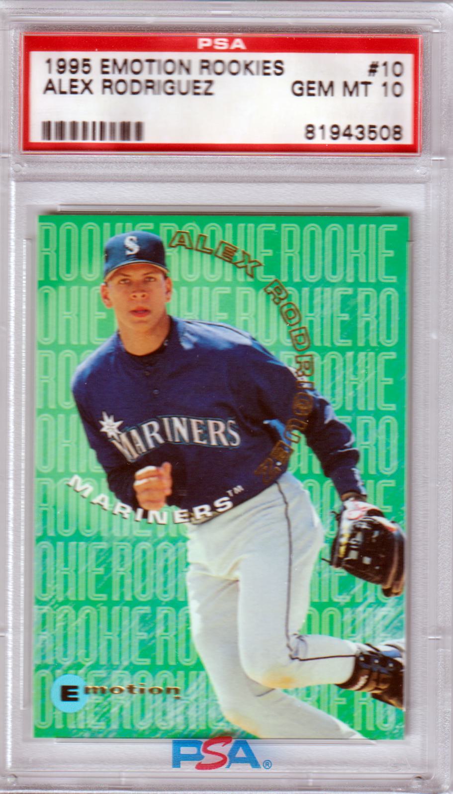ALEX RODRIGUEZ 1995 Emotion Rookie RC #10 PSA 10 GEM MINT - MARINERS