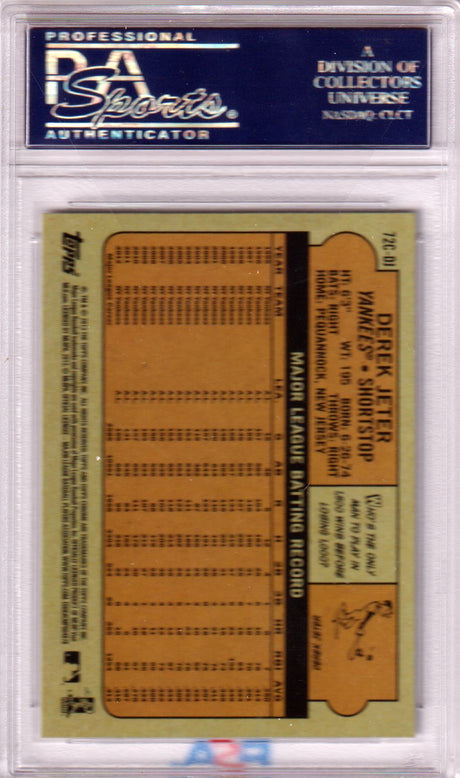 DEREK JETER 2013 Topps Chrome 1972 Topps Insert #DJ PSA 10 GEM MINT - YANKEES