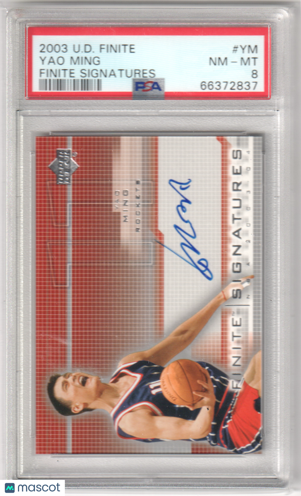YAO MING 2003 Upper Deck Finite Finite Signatures #YM PSA 8 NM - ROCKETS
