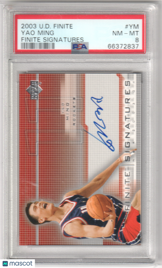 YAO MING 2003 Upper Deck Finite Finite Signatures #YM PSA 8 NM - ROCKETS