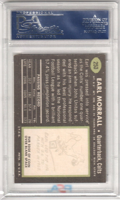 EARL MORRALL 1969 Topps 250 PSA 7 NM - COLTS - Columbia Hobby - Sports Card Boxes - Toploaders - Card Savers