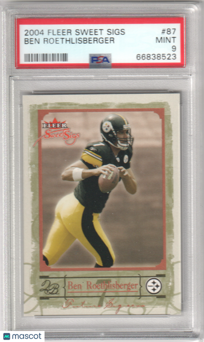 Ben Roethlisberger 2004 Fleer Sweet Sigs RC Rookie #87 PSA 9 MINT - STEELERS