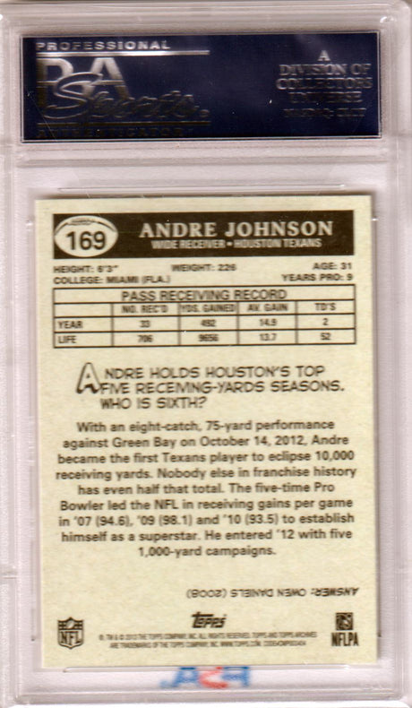 ANDRE JOHNSON 2013 Topps Archives #169 PSA 10 GEM MINT - TEXANS POP 1!