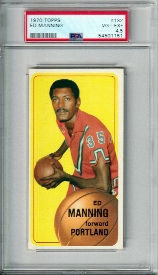 ED MANNING 1970 - 71 Topps #132 PSA 4.5 VG - EX+ - TRAILBLAZERS - Columbia Hobby - Sports Card Boxes - Toploaders - Card Savers