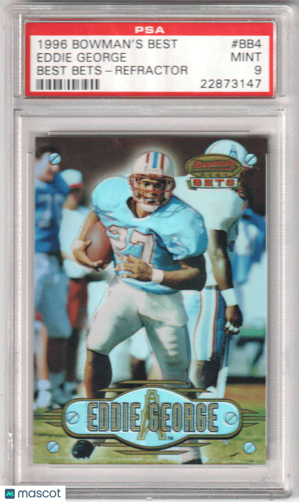 EDDIE GEORGE 1996 Bowman's Best Best Bets BB4 Refractor PSA 9 MINT - Columbia Hobby - Sports Card Boxes - Toploaders - Card Savers