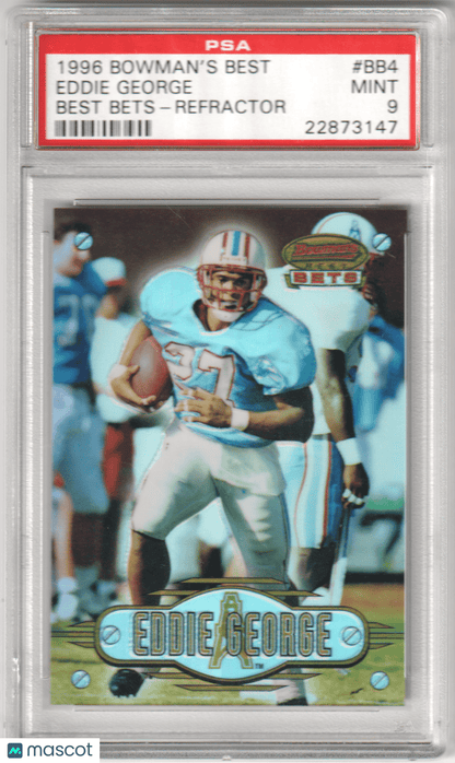 EDDIE GEORGE 1996 Bowman's Best Best Bets BB4 Refractor PSA 9 MINT - Columbia Hobby - Sports Card Boxes - Toploaders - Card Savers