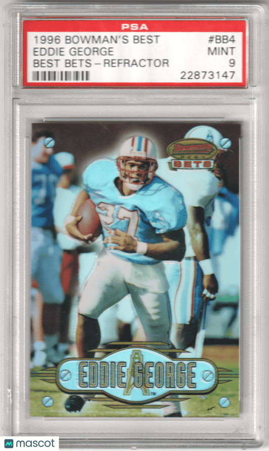 EDDIE GEORGE 1996 Bowman's Best Best Bets BB4 Refractor PSA 9 MINT - Columbia Hobby - Sports Card Boxes - Toploaders - Card Savers