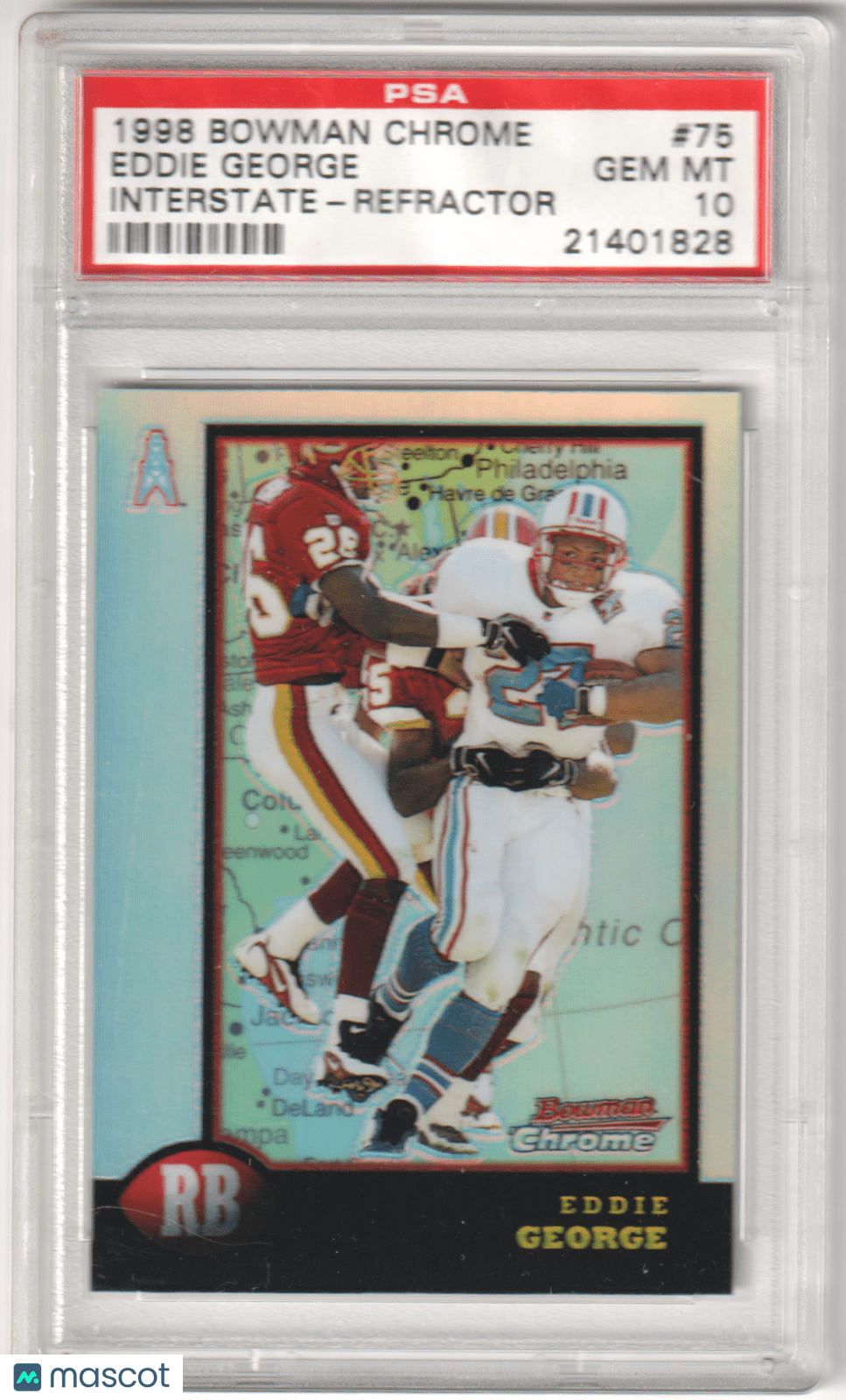 EDDIE GEORGE 1998 Bowman Chrome 75 Interstate Refractor PSA 10 GEM MINT Pop 1 - Columbia Hobby - Sports Card Boxes - Toploaders - Card Savers