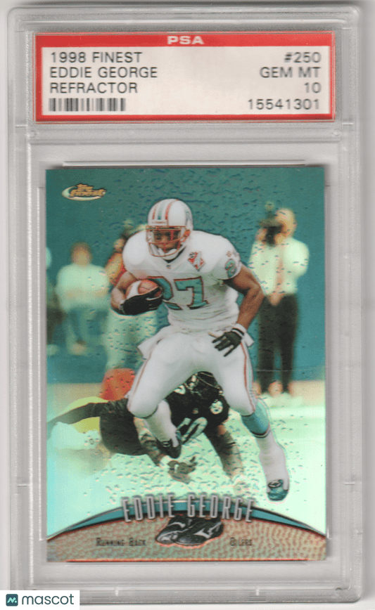 EDDIE GEORGE 1998 Topps Finest 250 Refractor PSA 10 GEM MINT - OILERS Pop 2 - Columbia Hobby - Sports Card Boxes - Toploaders - Card Savers