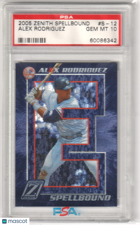 ALEX RODRIGUEZ 2005 Donruss Zenith Spellbound #S-12 PSA 10 GEM Pop 2