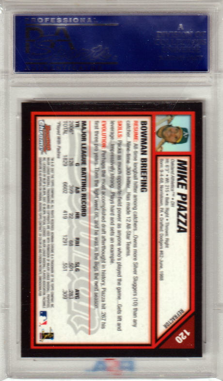 MIKE PIAZZA 2007 Bowman Chrome #120 Refractor PSA 10 GEM MINT HOF