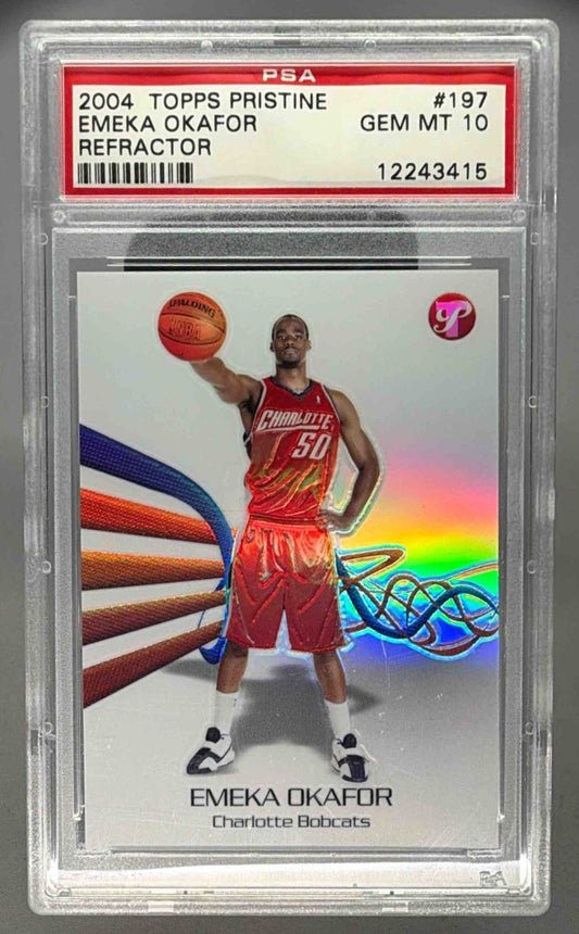 EMEKA OKAFOR 2004 TOPPS PRISTINE ROOKIE REFRACTOR /599 RC PSA 10 - Columbia Hobby - Sports Card Boxes - Toploaders - Card Savers