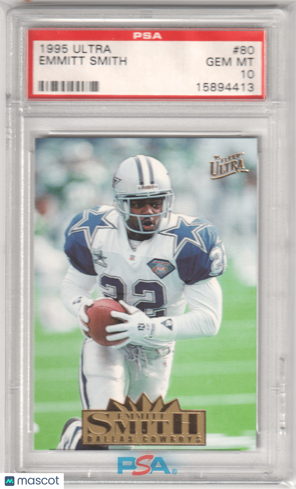 EMMITT SMITH 1995 Fleer Ultra 80 PSA 10 GEM MINT - COWBOYS - Columbia Hobby - Sports Card Boxes - Toploaders - Card Savers