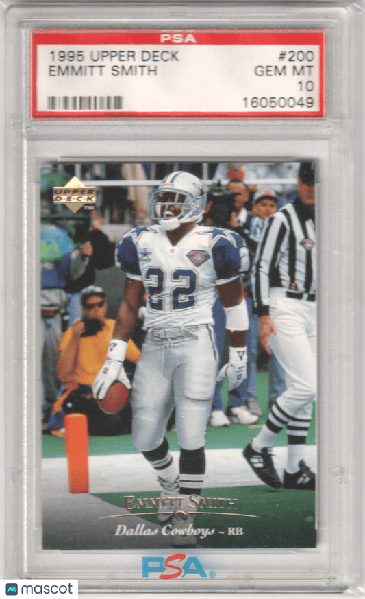 EMMITT SMITH 1995 Upper Deck 200 PSA 10 GEM MINT - COWBOYS Pop 14 - Columbia Hobby - Sports Card Boxes - Toploaders - Card Savers