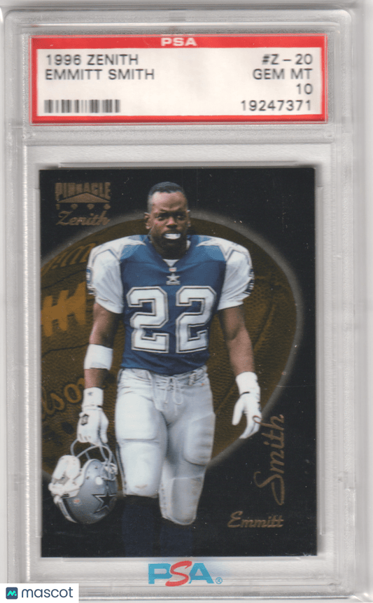 EMMITT SMITH 1996 Pinnacle Zenith Z - 20 PSA 10 GEM MINT - COWBOYS - Columbia Hobby - Sports Card Boxes - Toploaders - Card Savers