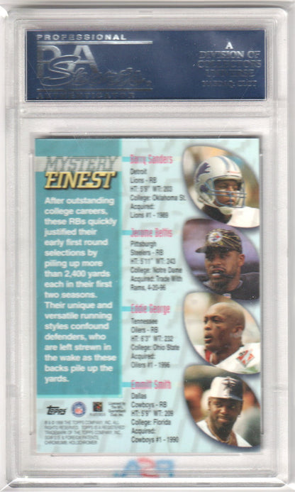 EMMITT SMITH 1998 Topps Mystery Finest M12 Refractor PSA 10 GEM MINT COWBOYS - Columbia Hobby - Sports Card Boxes - Toploaders - Card Savers