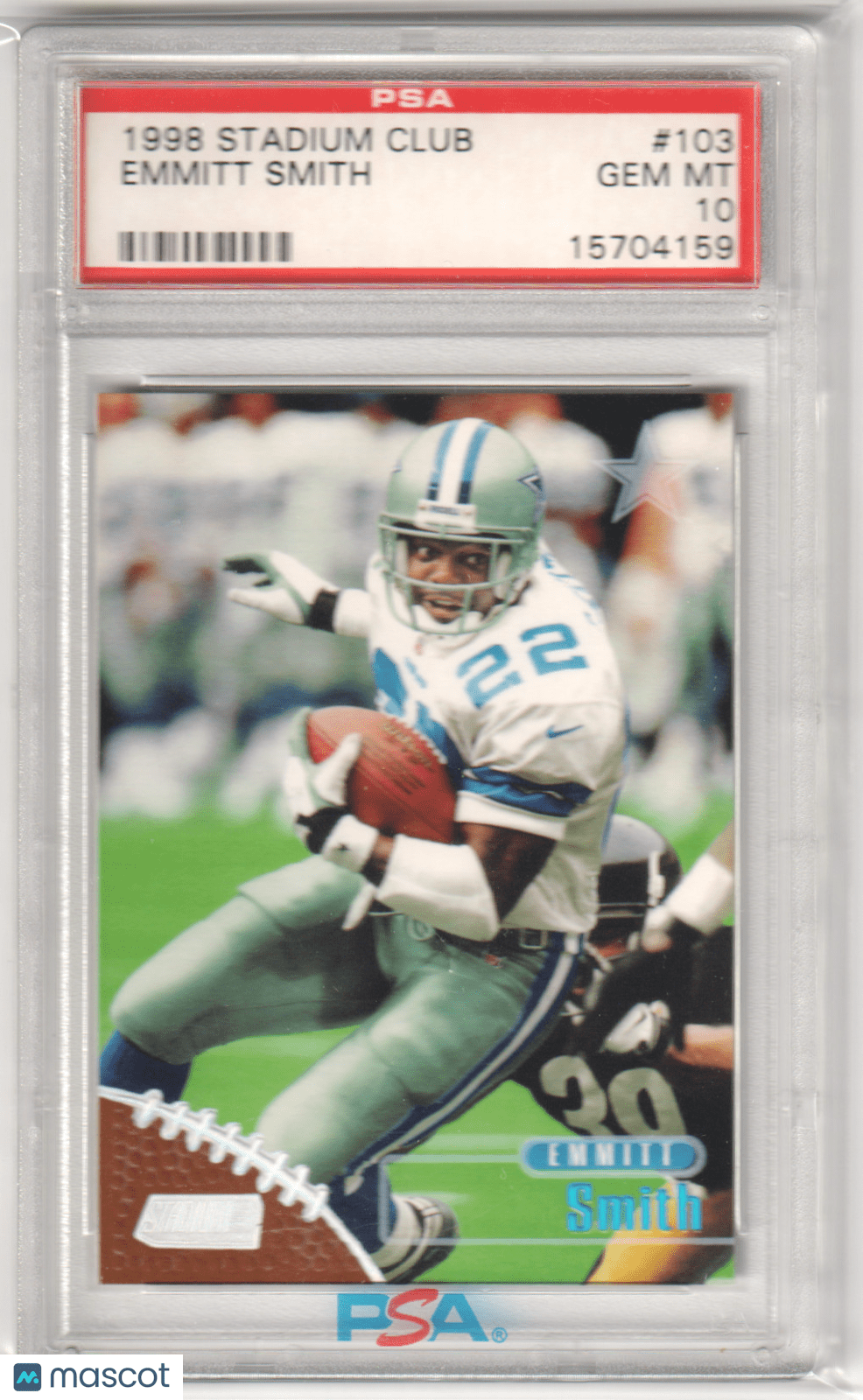 EMMITT SMITH 1998 Topps Stadium Club 103 PSA 10 GEM MINT - COWBOYS - Columbia Hobby - Sports Card Boxes - Toploaders - Card Savers