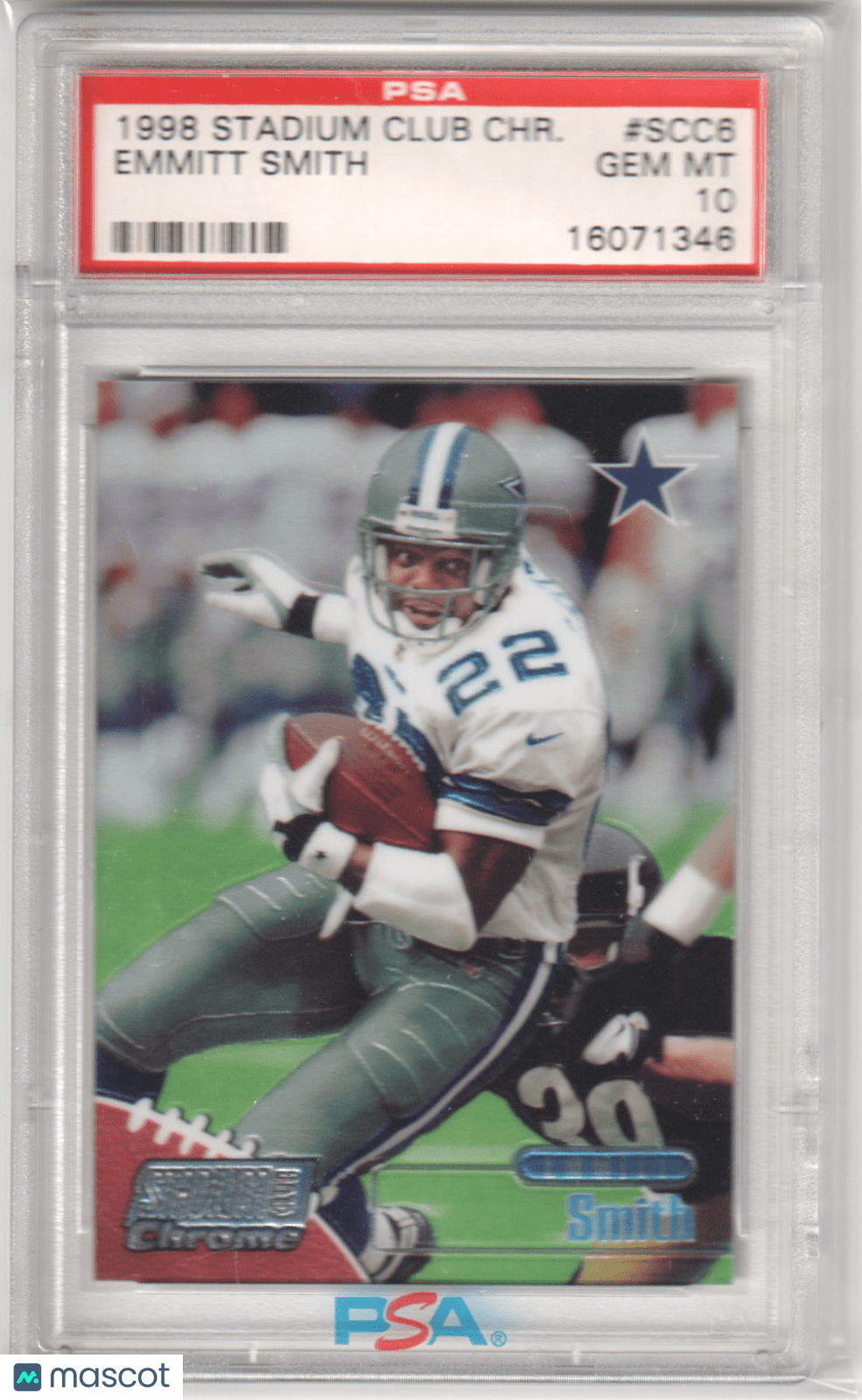 EMMITT SMITH 1998 Topps Stadium Club Chrome SCC6 PSA 10 GEM MINT - COWBOYS - Columbia Hobby - Sports Card Boxes - Toploaders - Card Savers