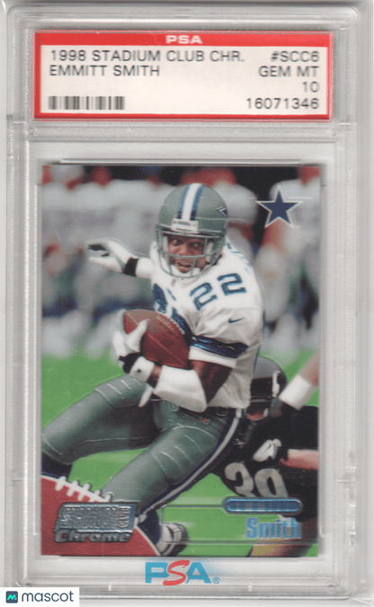 EMMITT SMITH 1998 Topps Stadium Club Chrome SCC6 PSA 10 GEM MINT - COWBOYS - Columbia Hobby - Sports Card Boxes - Toploaders - Card Savers