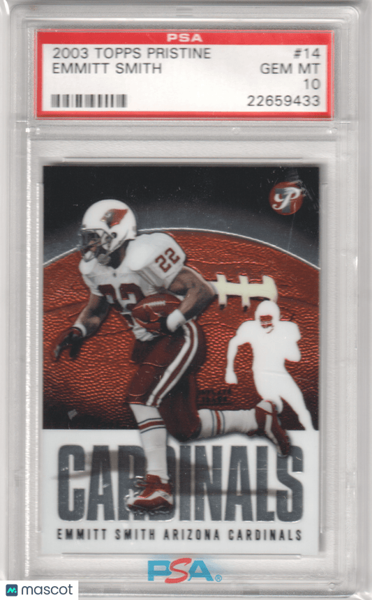EMMITT SMITH 2003 Topps Pristine 14 PSA 10 GEM MINT - COWBOYS Pop 5 - Columbia Hobby - Sports Card Boxes - Toploaders - Card Savers