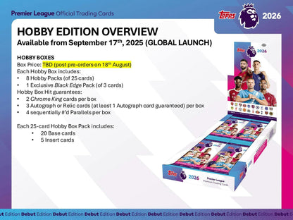 2025-26 Topps Premier League EPL Soccer Hobby Box | Columbia Sports Cards