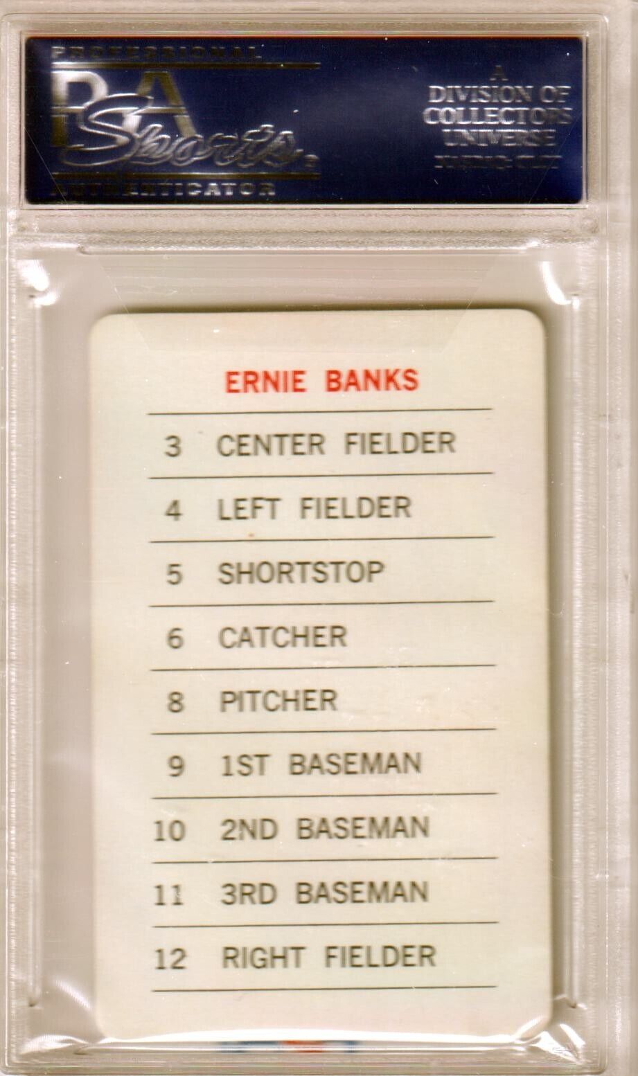 ERNIE BANKS 1970 Milton Bradley PSA 9 MINT - CUBS - Columbia Hobby - Sports Card Boxes - Toploaders - Card Savers