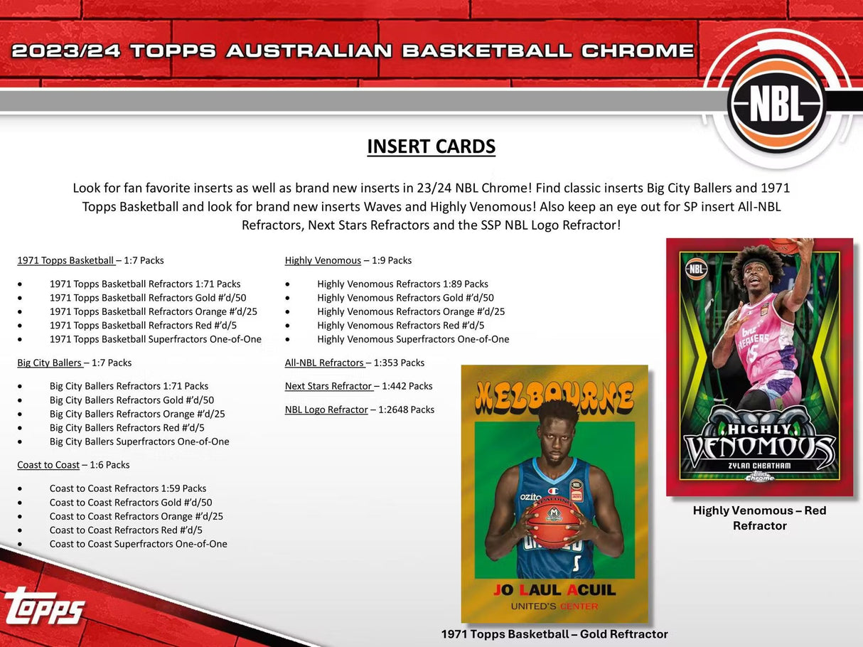 2023-24 Topps Chrome NBL Australian Basketball Hobby Box