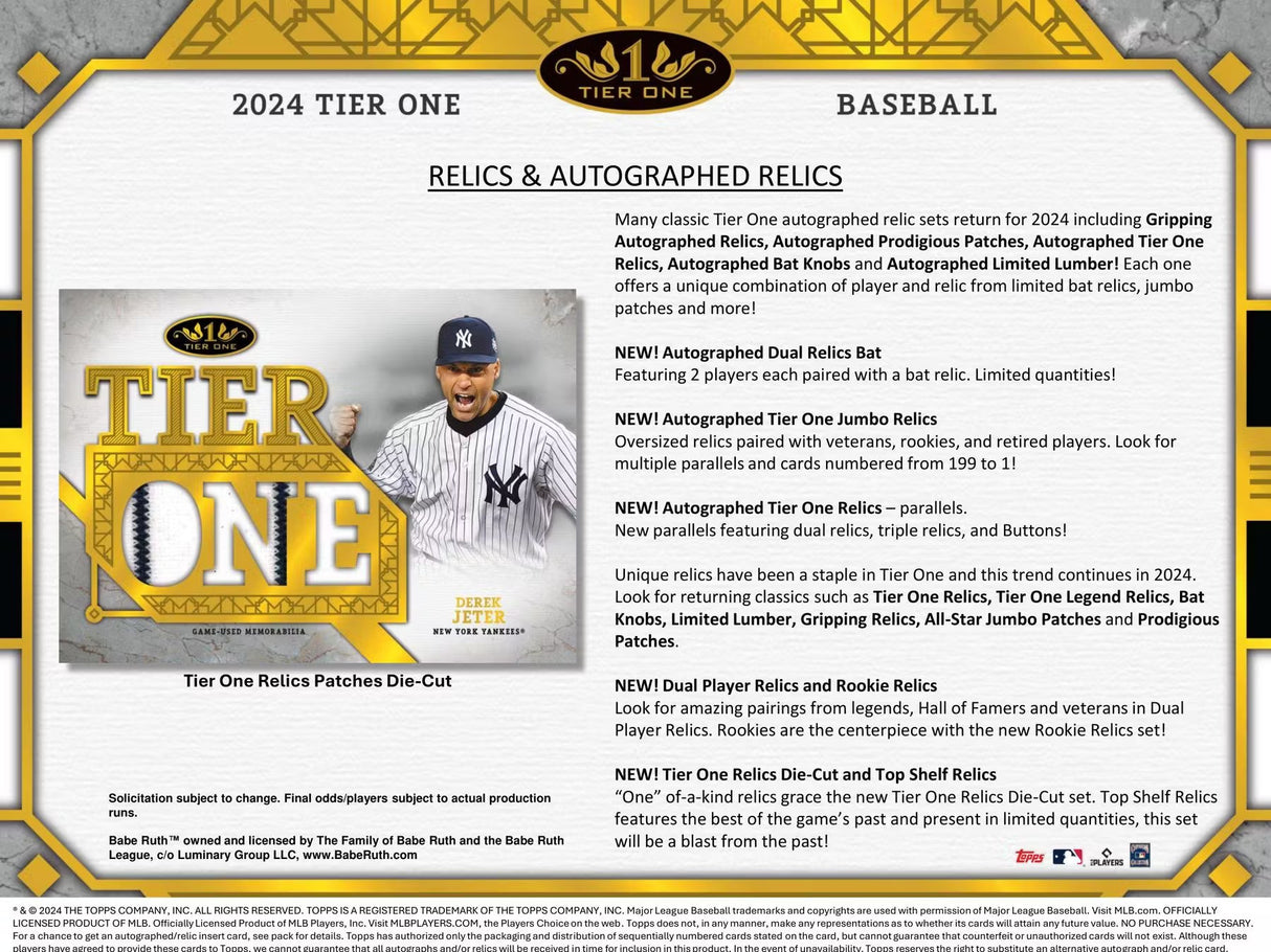 2024 Topps Tier One Baseball Hobby Box